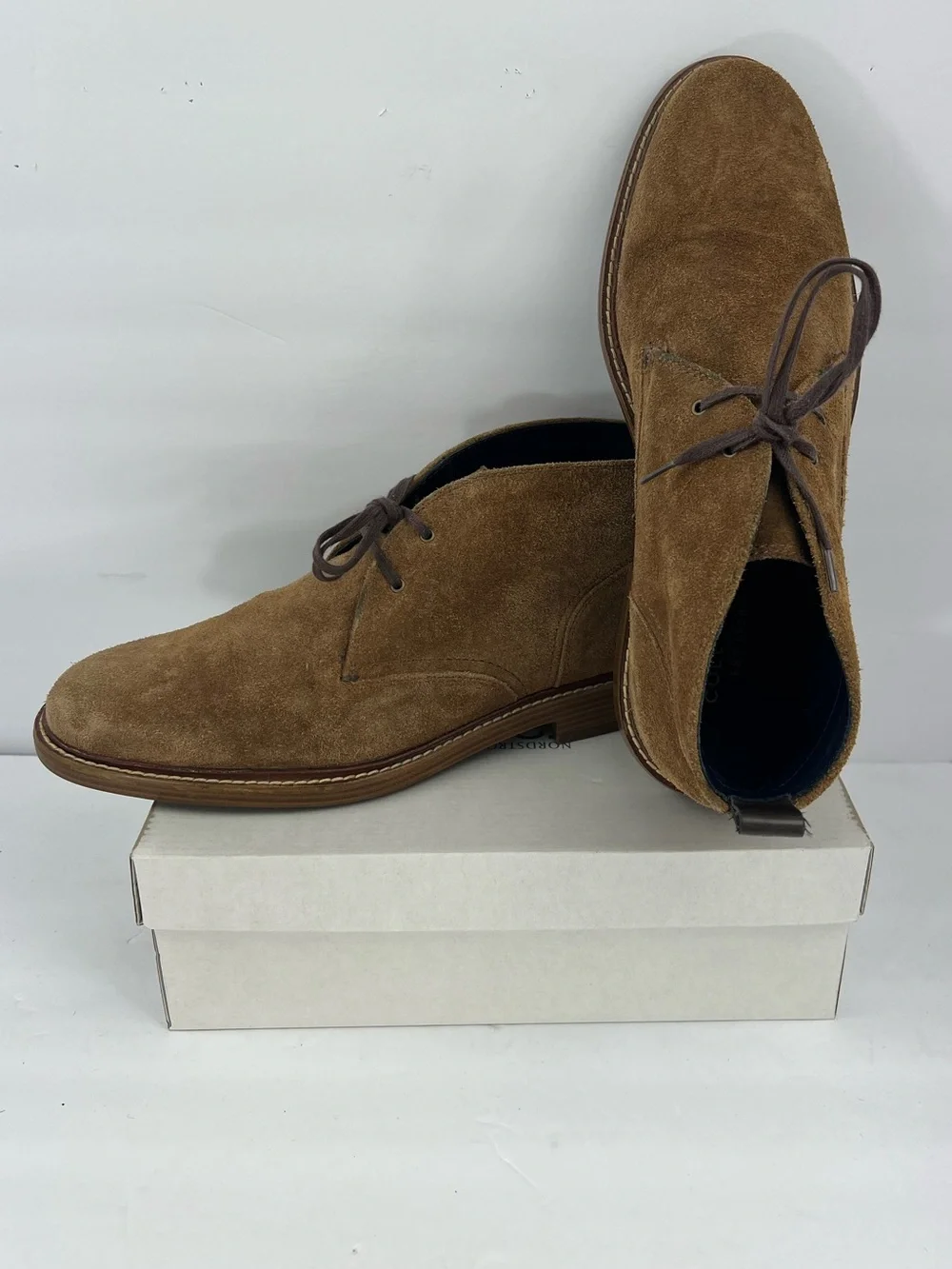 COLE HAAN ADAMS GRAND SUEDE CHUKKA BOOTS, CAMEL COLOR, SIZE 11M